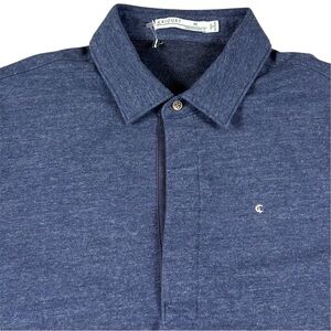 SOLD***Criquet Rugby Collar Quarter Button Pullover Golf Navy Blue Soft Prepp